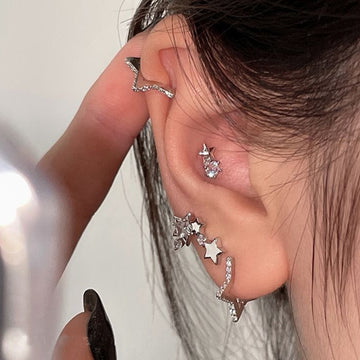 Daiiibabyyy Mini Colorful Heart Ear Cartilage Piercing Lobe Stud Earring for Women Y2k Accessories Tragus Rook Helix Flat Ear Jewelry KAE312
